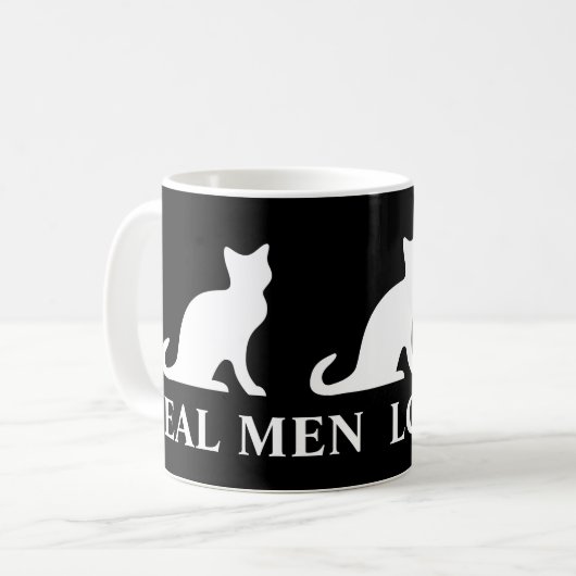 Echte mannen houden van katten koffie mok (Voorkant links)