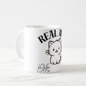 Echte mannen houden van katten koffiemok (Voorkant links)