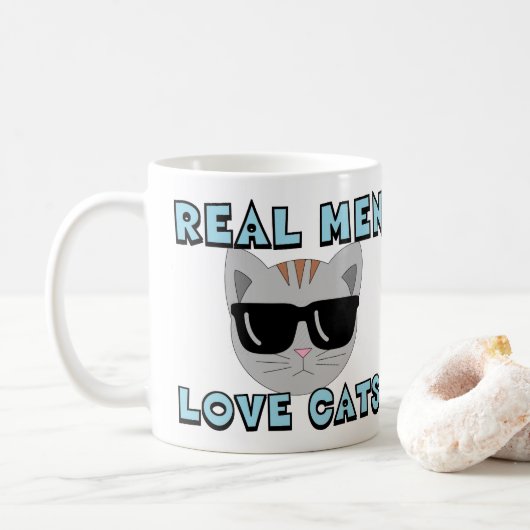 ECHTE MANNEN HOUDEN VAN KATTEN KOFFIEMOK (Met donut)