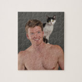 Echte mannen houden van katten legpuzzel (Verticaal)