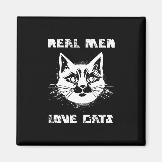 Echte mannen houden van katten magneet (Voorkant)