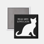 Echte mannen houden van katten magneet (Voorkant / Achterkant)