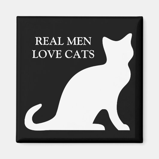 Echte mannen houden van katten magneet (Voorkant)