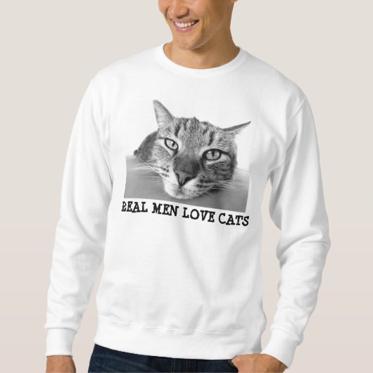 Echte mannen houden van katten, Mannen 'Sweatshirt Trui (Voorkant)