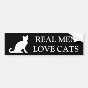 Echte mannen houden van katten met bumpersticker