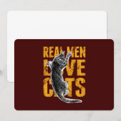 Echte mannen houden van katten op bordeauxrood (Voorkant / Achterkant)