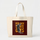 Echte mannen houden van katten op bordeauxrood grote tote bag (Voorkant)