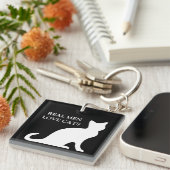 Echte mannen houden van katten sleutelhanger (Voorkant Rechts)