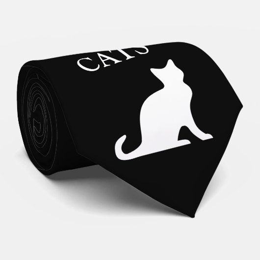 Echte mannen houden van katten stropdas (Opgerold)