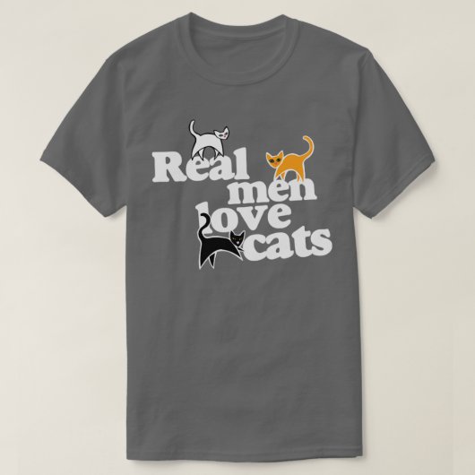 Echte mannen houden van katten t-shirt (Design voorkant)