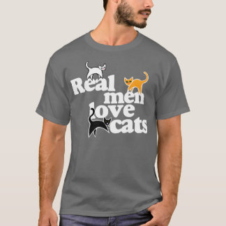 Echte mannen houden van katten t-shirt