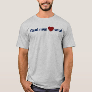 Echte mannen houden van katten! t-shirt