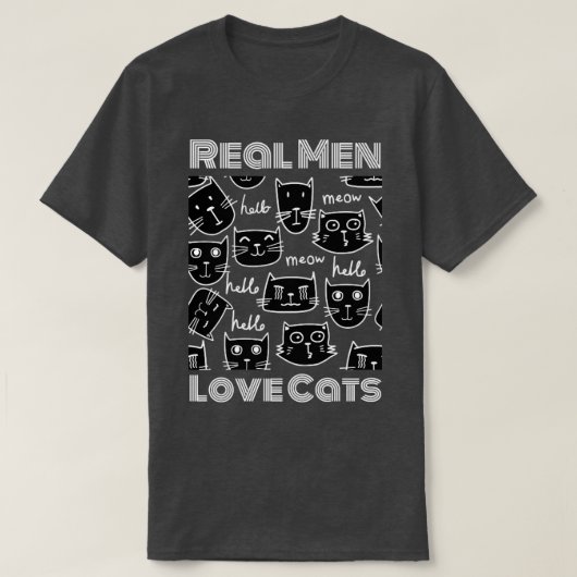 Echte mannen houden van katten t-shirt (Design voorkant)