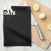 Echte Mannen houden van katten White Silhouette Theedoek (Quarter Fold)