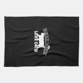 Echte Mannen houden van katten White Silhouette Theedoek (Horizontaal)