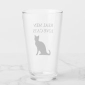 Echte mannen houden van kattengrappig silhouetontw glas (Achterkant)