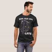 Echte Mannen houden van kattenkatten T-shirt (Voorkant volledig)