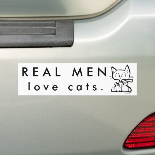 ECHTE MANNEN houden van kattensticker #2 door Chri Bumpersticker (Op auto)