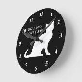 Echte mannen houden van klokkast van katten ronde klok (Hoek)