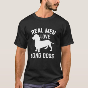 Echte mannen houden van lange honden, grappig dach t-shirt