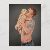 Echte mannen houden van puppies briefkaart (Voorkant)