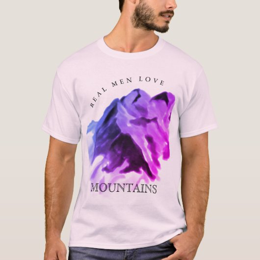 Echte Mannen houden van Rocky Ombre Mountains T-shirt (Voorkant)