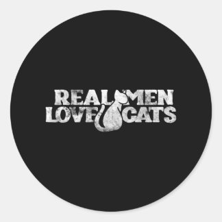 Echte mannen houdt van katten kat persoon ronde sticker