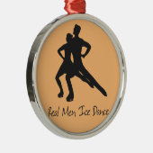 Echte Mannen Ice Dance Metalen Ornament (Rechts)