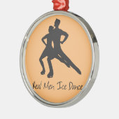 Echte Mannen Ice Dance Metalen Ornament (Links)