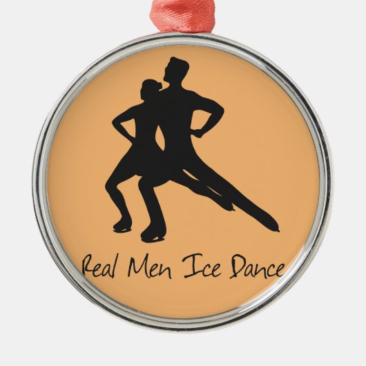 Echte Mannen Ice Dance Metalen Ornament (Voorkant)