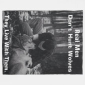 ECHTE MANNEN JAGEN NIET OP WOLVEN FLEECE DEKEN (Voorkant (Horizontaal))