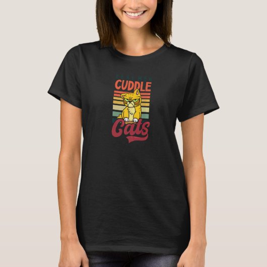 Echte Mannen Kat Kat Pap Vaderdag T-shirt (Voorkant)