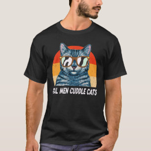 Echte Mannen Kat T-shirt Mannen Kat Papa Vintag
