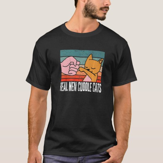 Echte Mannen Kat T - shirts Kat Mensen voor mannen (Voorkant)