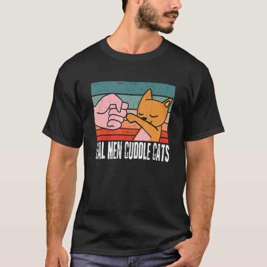 Echte Mannen Kat T - shirts Kat Mensen voor mannen (Voorkant)