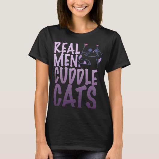 Echte Mannen Kat voor mannen T-shirt (Voorkant)