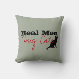 Echte Mannen Knuffel Katten Kat Liefde Grappig Kussen