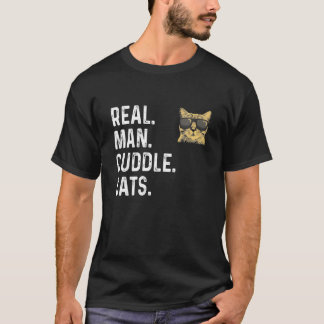 Echte Mannen, knuffel katten shirt Funny Cat Fathe