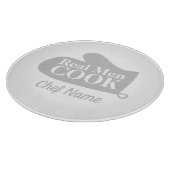 Echte mannen koken, aangepast glazen snijbord voor snijplank (Hoek)