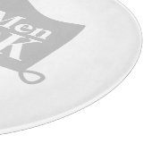 Echte mannen koken, aangepast glazen snijbord voor snijplank (Hoek)