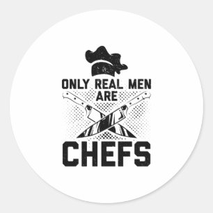 Echte Mannen koken  Cook Hobby Chef Food Gift Idee Ronde Sticker
