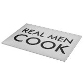 Echte mannen koken glassnijplank | Grappige quote Snijplank (Hoek)