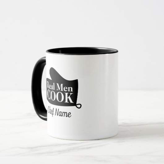 Echte mannen koken grappige Vaderdag cadeau voor v Mok (Voorkant links)