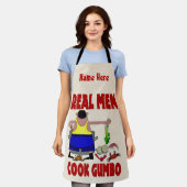 Echte Mannen Koken Schorten - voeg tekst, Schort t (Gedragen)