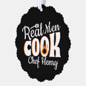 Echte Mannen Koken Zwart Ornament Kaart (Links)