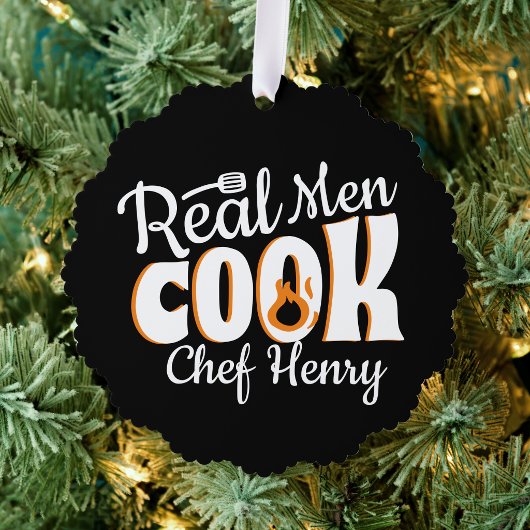 Echte Mannen Koken Zwart Ornament Kaart