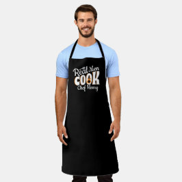 Echte Mannen Koken Zwart Wit Schort