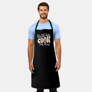 Echte Mannen Koken Zwart Wit Schort
