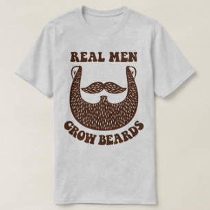Echte Mannen kweken gras Facial Hair Funny T-Shirt