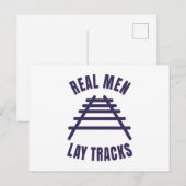 Echte mannen leggen rails vast briefkaart (Voorkant / Achterkant)